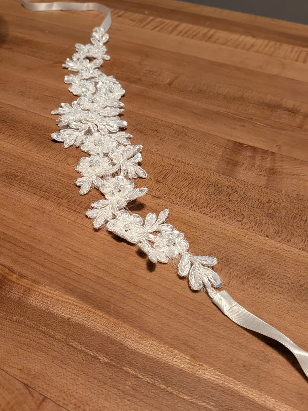 White Floral Lace Ribbon Belt - Women Accessories